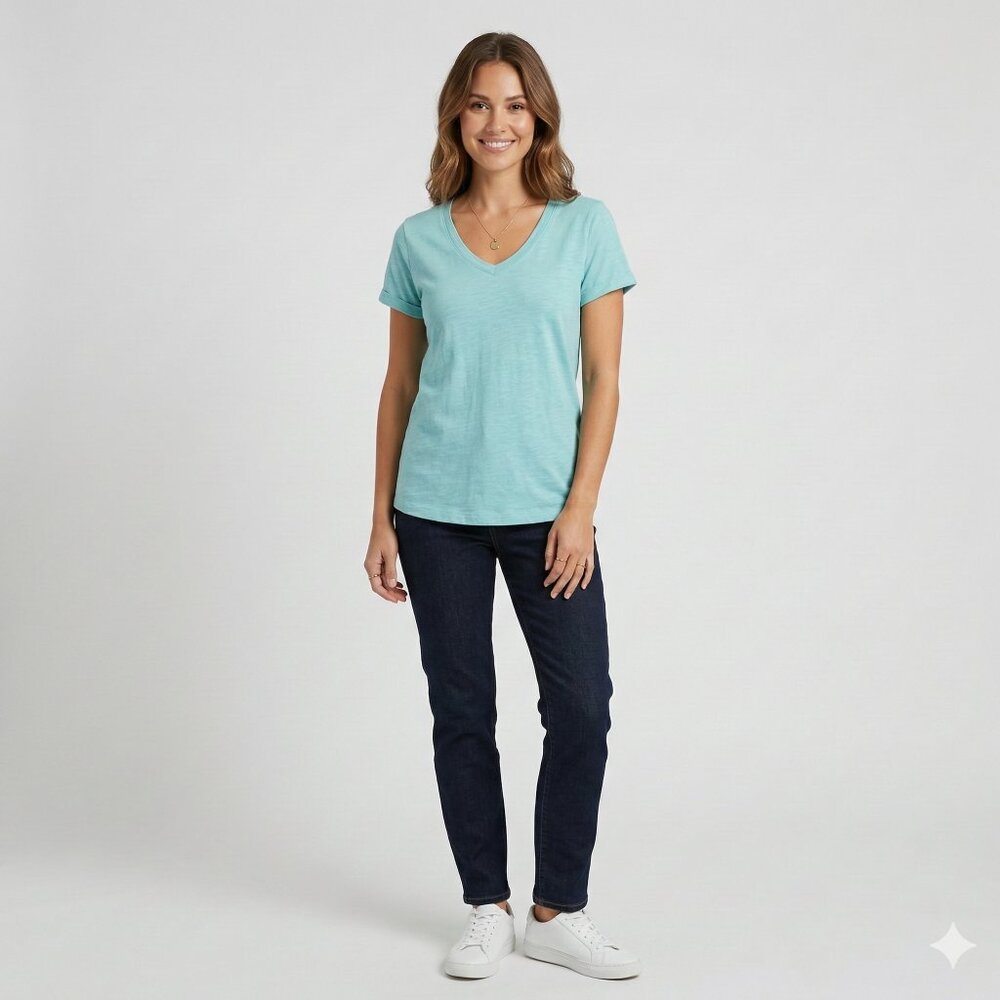 *My Style Turquoise V Neck T Shirt
